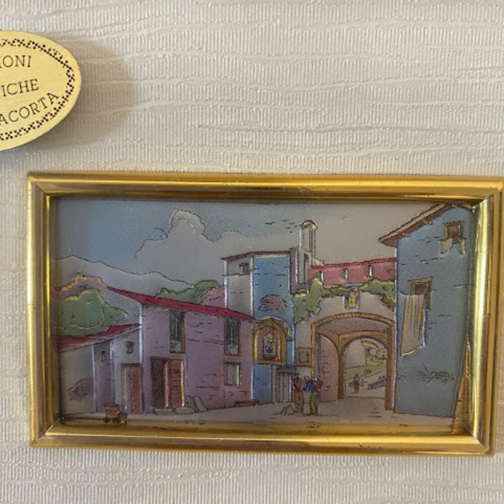 Creazioni Artistiche Franciacorta Italian Village Scene Miniature Framed Art - Picture 4 of 10